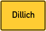 Place name sign Dillich