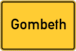 Place name sign Gombeth