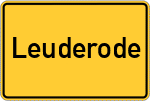 Place name sign Leuderode