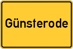 Place name sign Günsterode