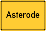 Place name sign Asterode