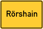 Place name sign Rörshain