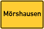 Place name sign Mörshausen, Kreis Melsungen