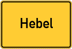 Place name sign Hebel, Hessen
