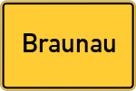 Place name sign Braunau, Waldeck