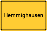 Place name sign Hemmighausen