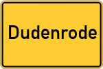 Place name sign Dudenrode
