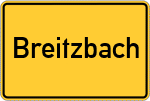 Place name sign Breitzbach