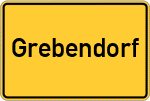 Place name sign Grebendorf