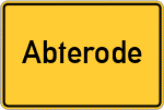 Place name sign Abterode
