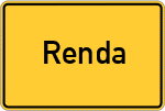Place name sign Renda