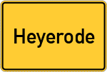 Place name sign Heyerode, Hessen