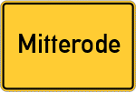 Place name sign Mitterode