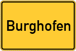 Place name sign Burghofen