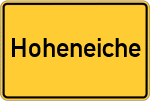 Place name sign Hoheneiche, Kreis Eschwege