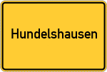 Place name sign Hundelshausen, Kreis Witzenhausen