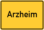 Place name sign Arzheim, Kreis Koblenz