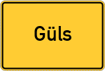 Place name sign Güls, Kreis Koblenz