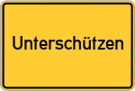 Place name sign Unterschützen, Sieg