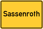 Place name sign Sassenroth