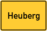 Place name sign Heuberg, Westerwald