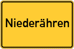 Place name sign Niederähren