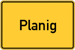 Place name sign Planig, Rheinhessen
