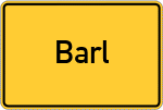 Place name sign Barl