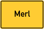Place name sign Merl, Mosel