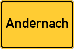 Place name sign Andernach