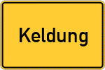 Place name sign Keldung