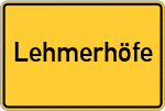 Place name sign Lehmerhöfe, Mosel