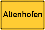 Place name sign Altenhofen, Westerwald
