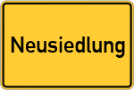 Place name sign Neusiedlung, Westerwald