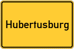 Place name sign Hubertusburg, Rhein