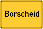 Place name sign Borscheid, Wied