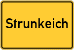 Place name sign Strunkeich, Westerwald