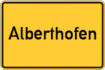 Place name sign Alberthofen