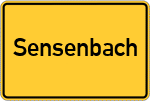 Place name sign Sensenbach