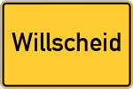 Place name sign Willscheid
