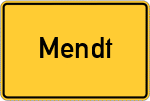 Place name sign Mendt