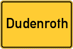 Place name sign Dudenroth