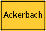 Place name sign Ackerbach