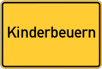 Place name sign Kinderbeuern
