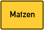 Place name sign Matzen, Kreis Bitburg