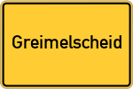 Place name sign Greimelscheid