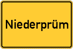 Place name sign Niederprüm