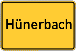 Place name sign Hünerbach, Eifel