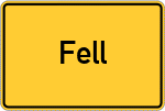 Place name sign Fell