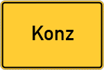 Place name sign Konz